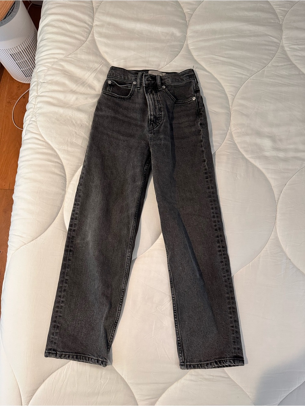 Everlane Black High Waist Straight-Leg Jeans